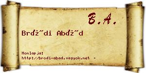 Bródi Abád névjegykártya